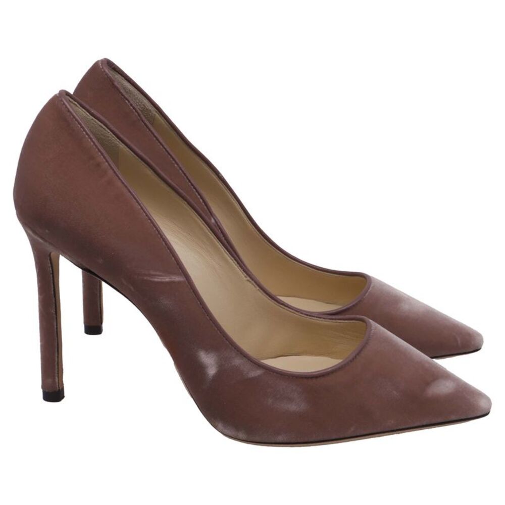 Jimmy Choo Pointed-Toe Pumps in Brown Velvet - Picture 1 of 10